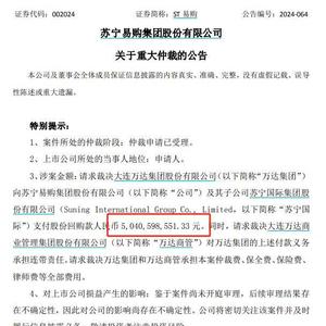 王健林遭苏宁巨额追债风波，商业巨头间的债务纠纷曝光